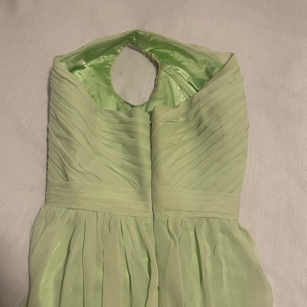 One-Shoulder Light Green Bridesmaid Dress - Picture 4 of 5